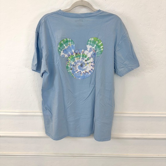 Disney Men's Light‎ Blue Tie Dye Mickey Mouse Graphic T Shirt Size L - Picture 4 of 6